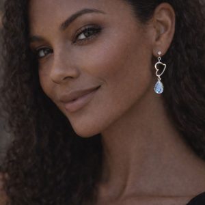 Pendientes Cristalino Aguamarina