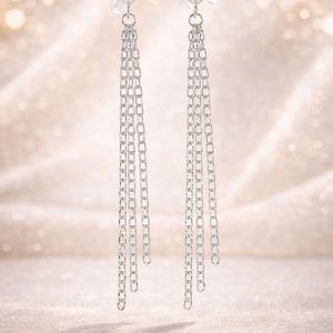 Pendientes Lluvia de plata